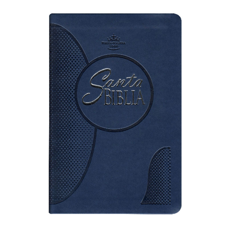 Biblia RVR60 letra grande mediana imitacion piel azul