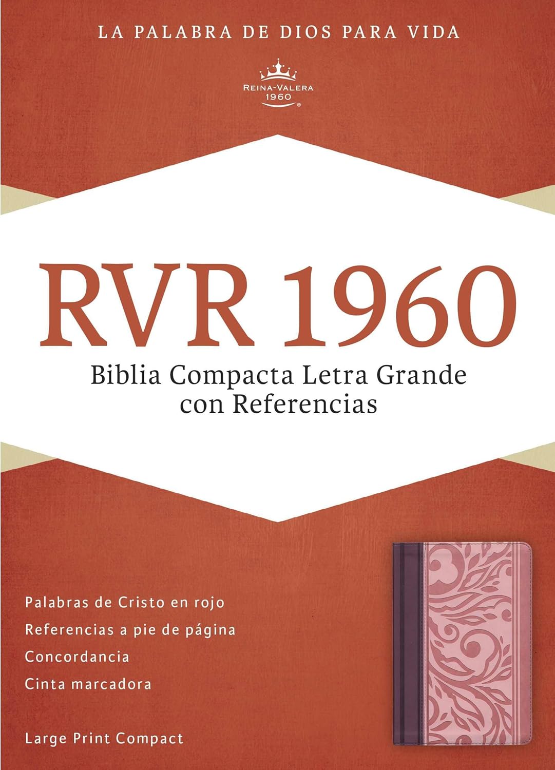 Biblia RV1960 Compacta con ref borravino/rosado